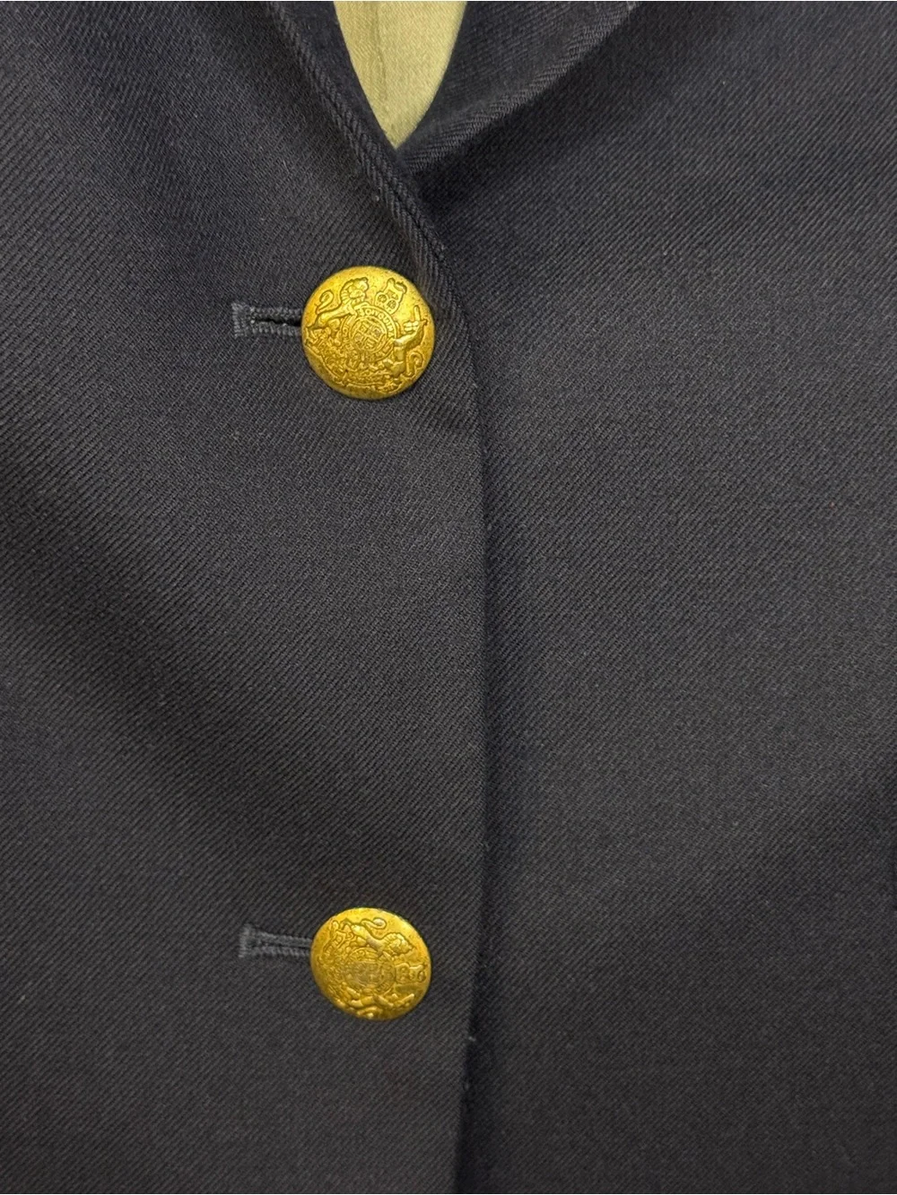 J.Crew Schoolboy Navy Wool Blend Gold Button Blazer Size 2 Preppy Academia